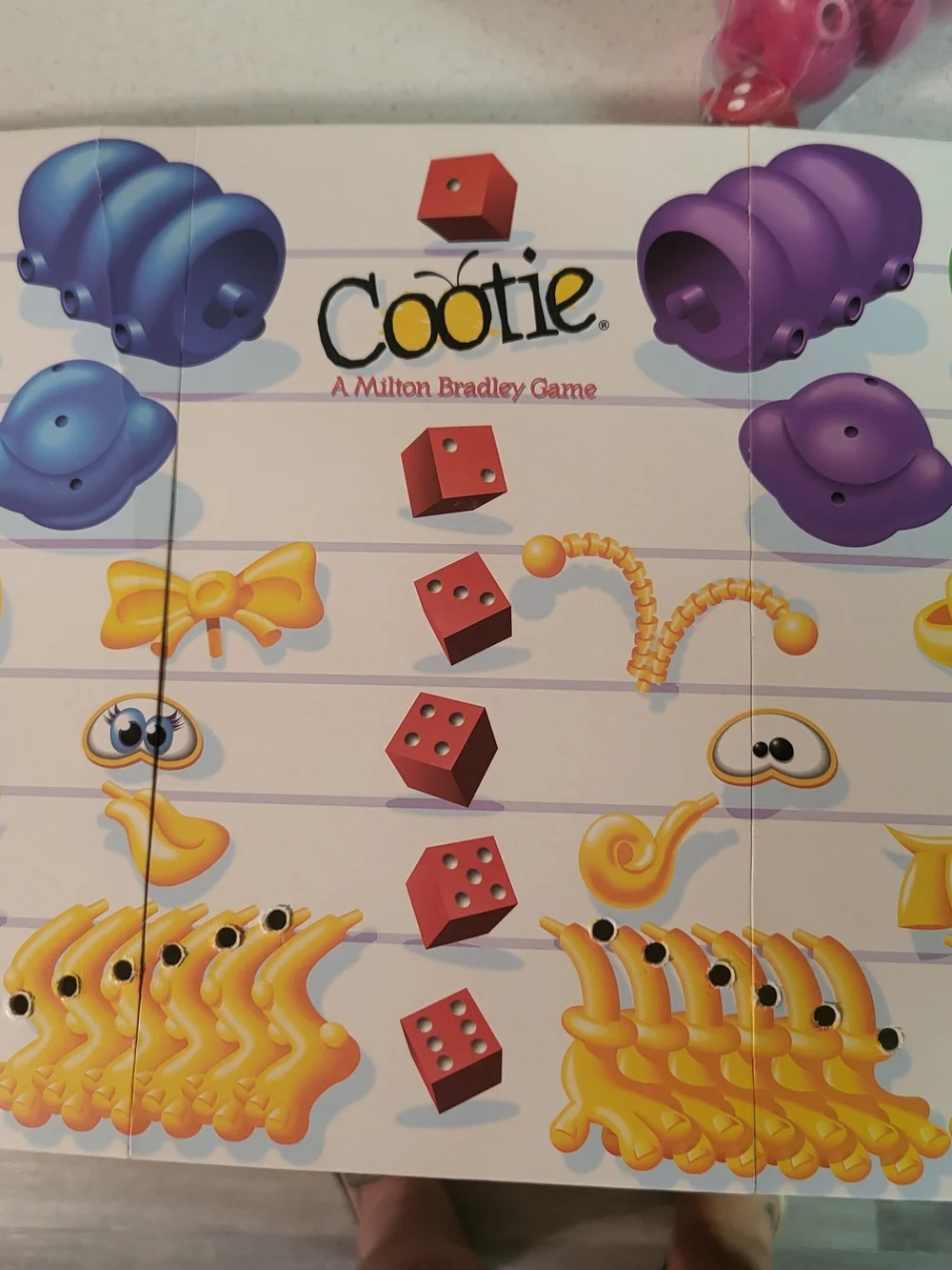 VINTAGE Original Cootie Game COMPLETE Milton Bradley 1999 Kids Children's 90's